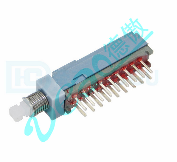 PS909L-62臥式自鎖按鍵開關6P2T